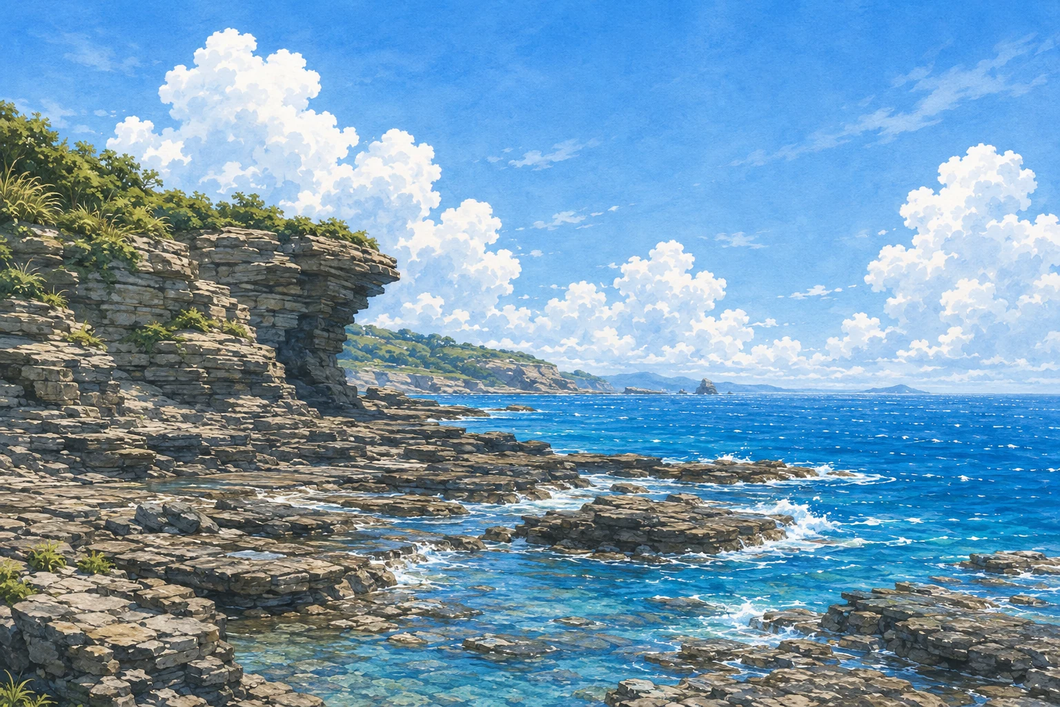 城ヶ島を題材にした物語のイラスト