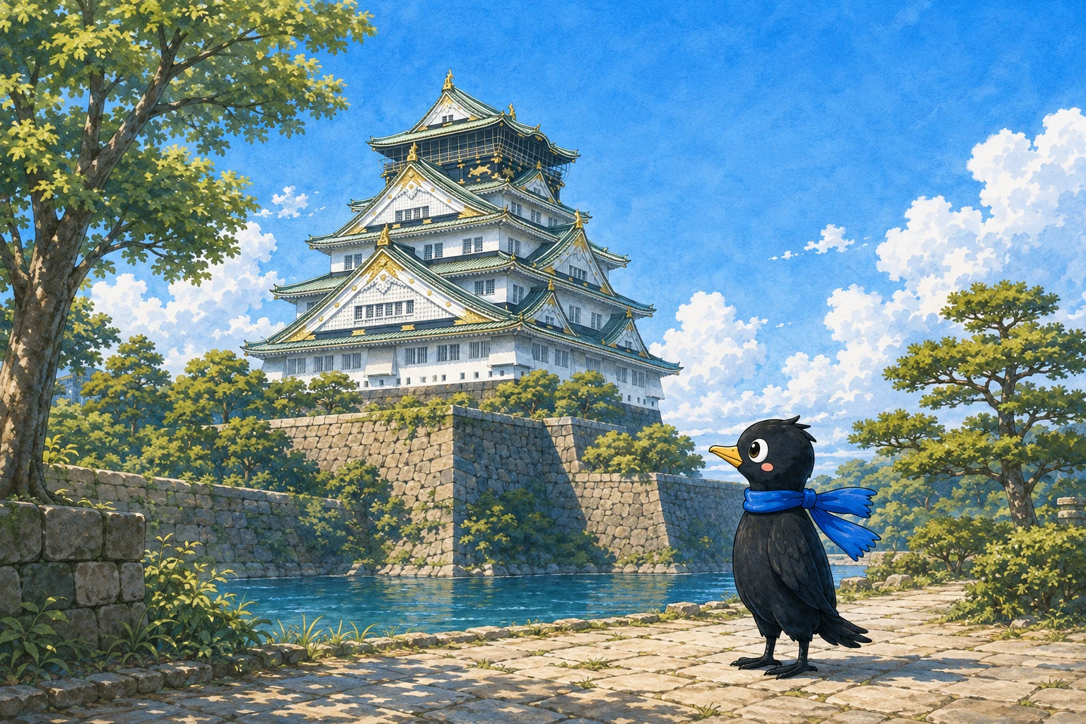 大阪城を題材にした物語のイラスト
